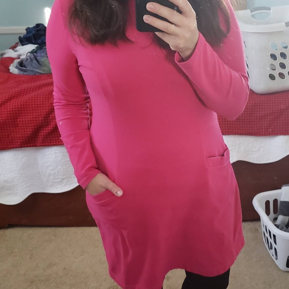 Pink long sleeve stretchy dress size M